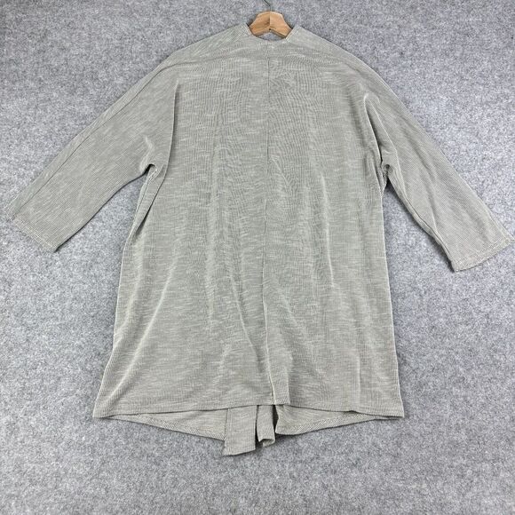 Anthropologie Donni Cardigan Sweater Duster Gray Striped OSFA One Size S M L XL - Picture 7 of 15